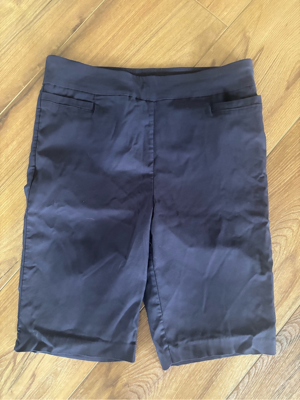 Kim Rogers Navy Pull-On tummy control Bermuda Shorts